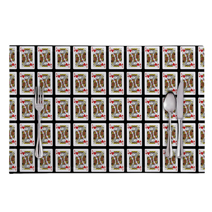 King Of Hearts Pattern Print Placemat