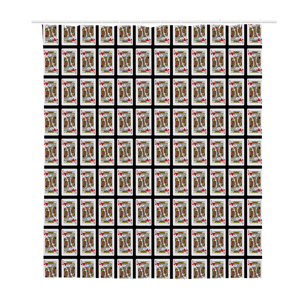 King Of Hearts Pattern Print Polyester Shower Curtain