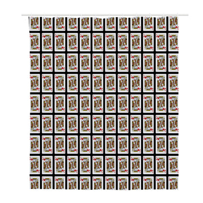 King Of Hearts Pattern Print Polyester Shower Curtain