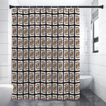 King Of Hearts Pattern Print Premium Shower Curtain