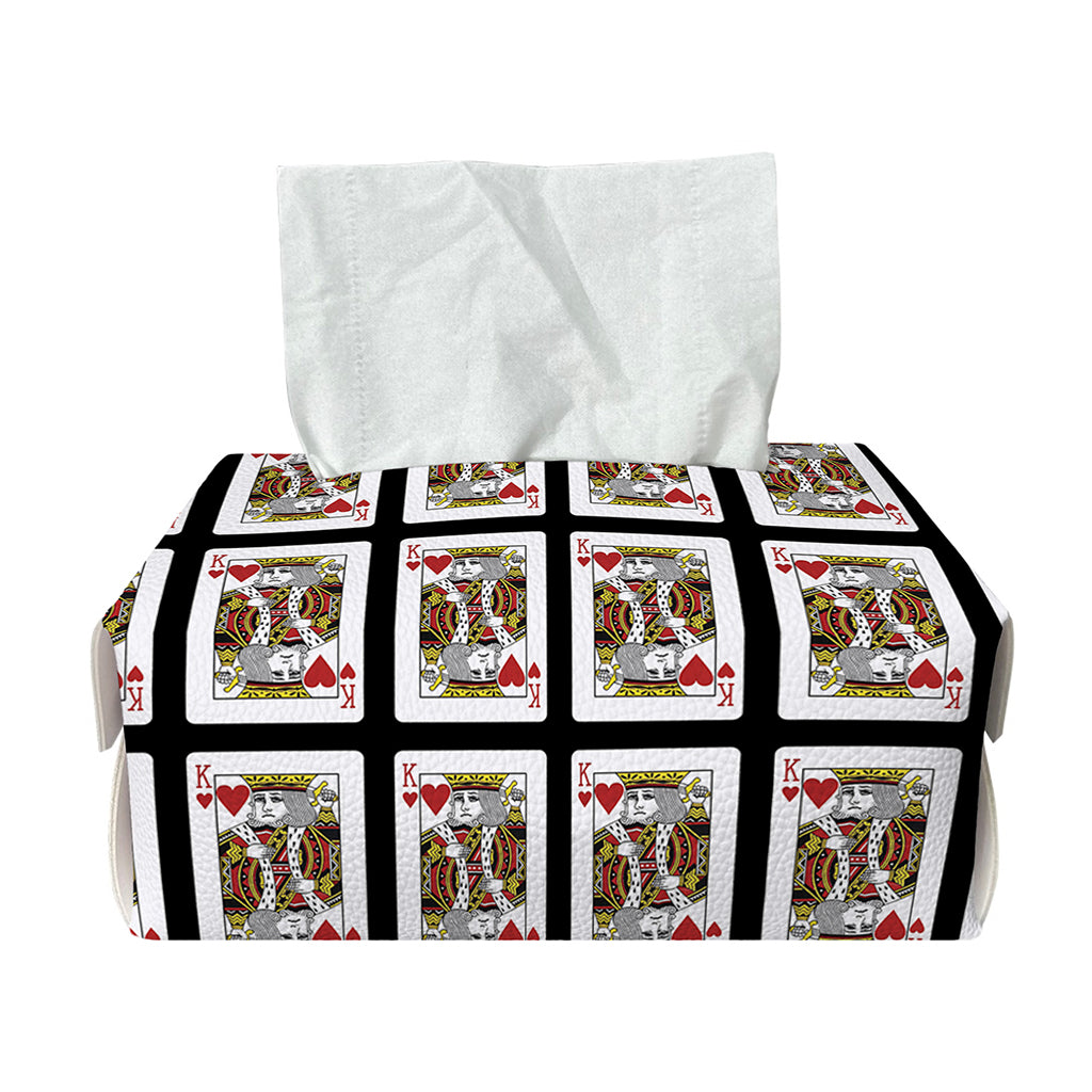 King Of Hearts Pattern Print Rectangle Tissue Box Cover