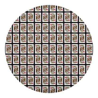 King Of Hearts Pattern Print Round Blanket
