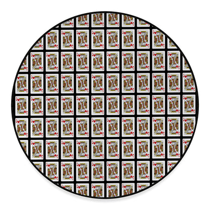 King Of Hearts Pattern Print Round Floor Mat