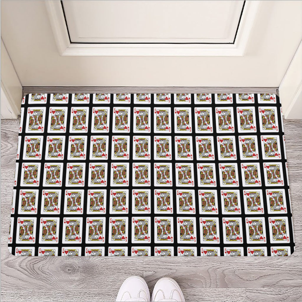 King Of Hearts Pattern Print Rubber Doormat