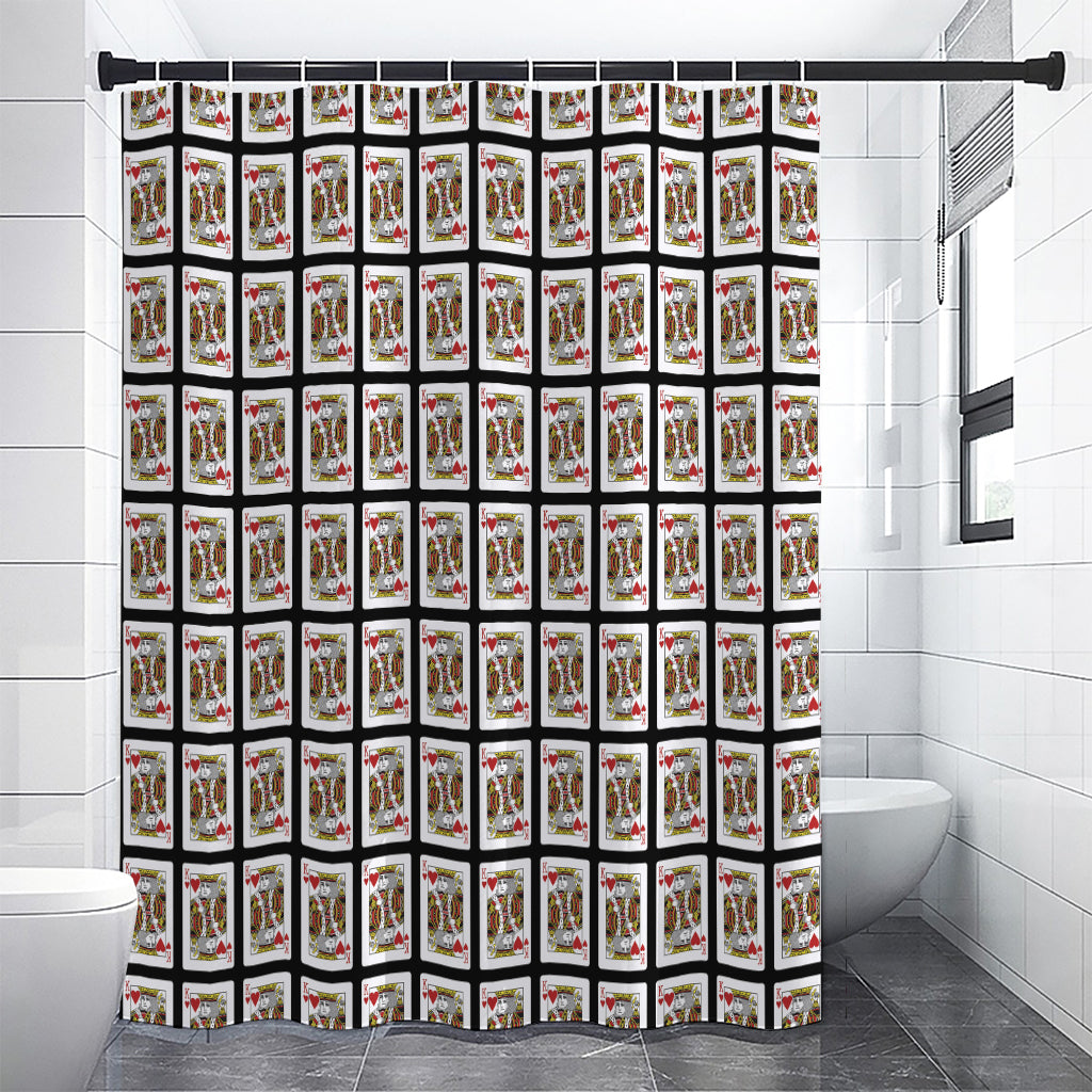 King Of Hearts Pattern Print Shower Curtain