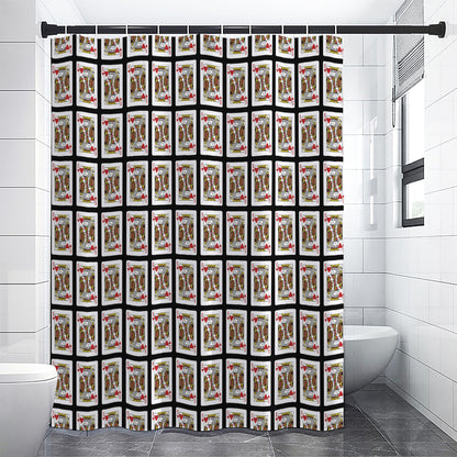 King Of Hearts Pattern Print Shower Curtain