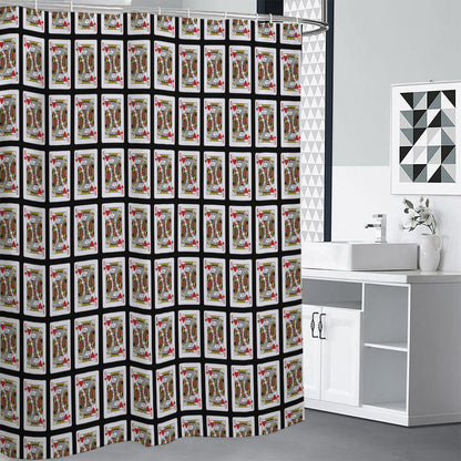King Of Hearts Pattern Print Shower Curtain