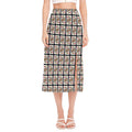 King Of Hearts Pattern Print Side Slit Midi Skirt