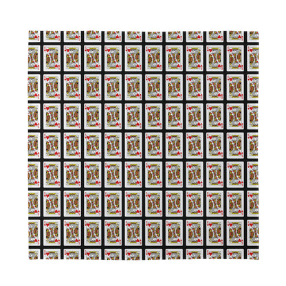 King Of Hearts Pattern Print Silk Bandana