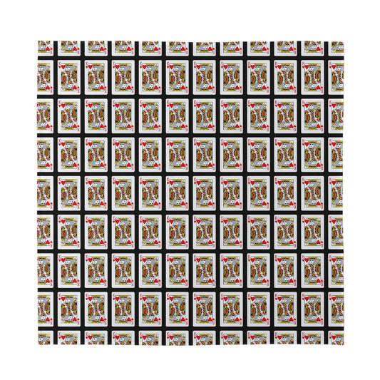 King Of Hearts Pattern Print Silk Bandana