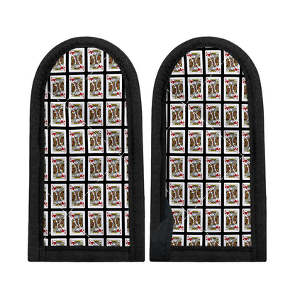 King Of Hearts Pattern Print Skillet Handle Cover