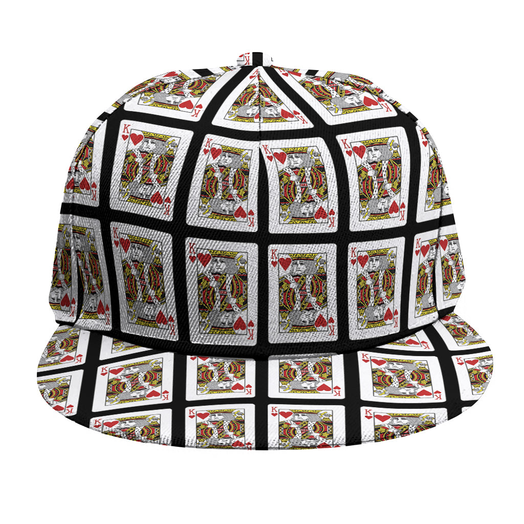 King Of Hearts Pattern Print Snapback Cap