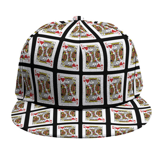 King Of Hearts Pattern Print Snapback Cap