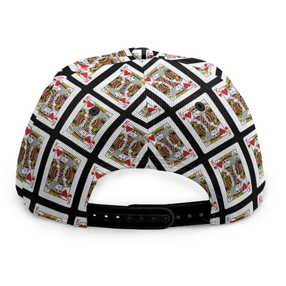 King Of Hearts Pattern Print Snapback Cap