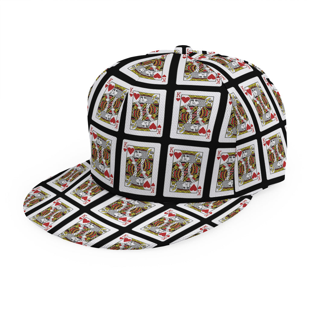 King Of Hearts Pattern Print Snapback Cap