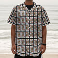 King Of Hearts Pattern Print Textured Short Sleeve Shirt