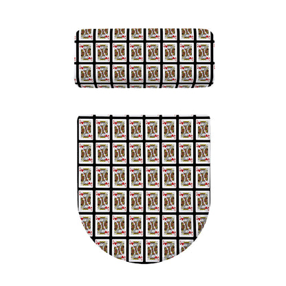 King Of Hearts Pattern Print Toilet Lid And Tank Cover Set