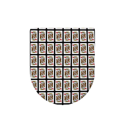 King Of Hearts Pattern Print Toilet Lid Cover