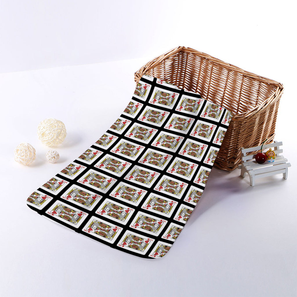 King Of Hearts Pattern Print Towel