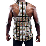King Of Hearts Pattern Print Training Tank Top