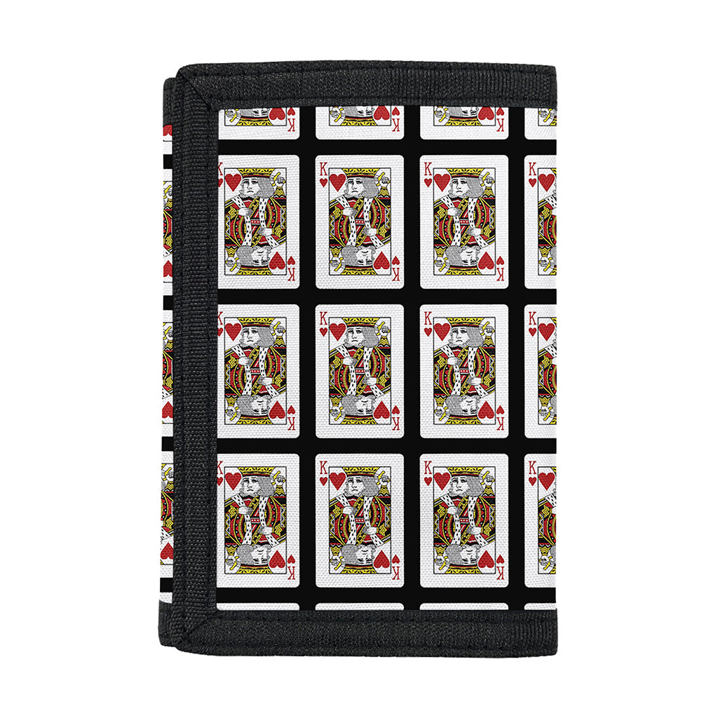 King Of Hearts Pattern Print Trifold Wallet
