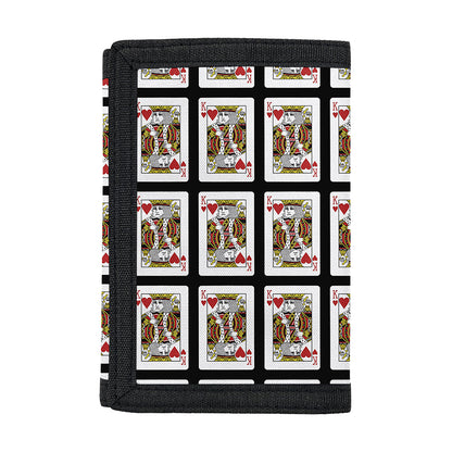 King Of Hearts Pattern Print Trifold Wallet