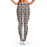 King Of Hearts Pattern Print Women's Leggings