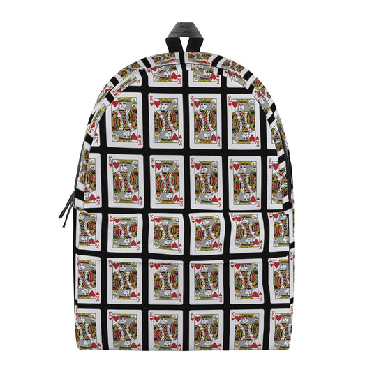 King Of Hearts Playing Card Pattern Print Backpack