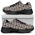 King Of Hearts Pattern Print Black Chunky Shoes