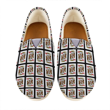 King Of Hearts Playing Card Pattern Print Casual Shoes