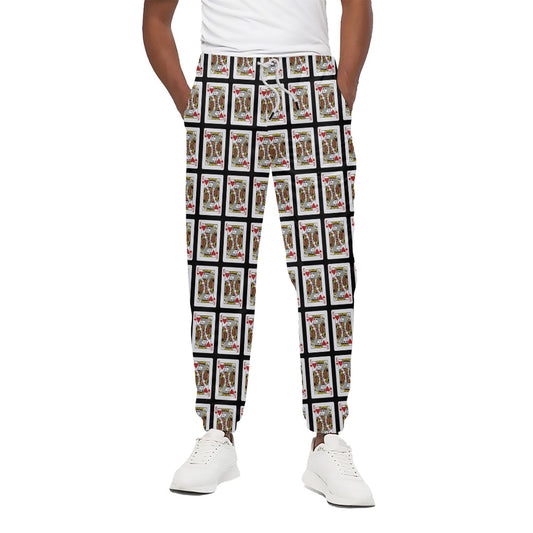 King Of Hearts Playing Card Pattern Print Cotton Pants