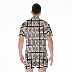King Of Hearts Playing Card Pattern Print Men's Rompers