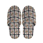 King Of Hearts Playing Card Pattern Print Slippers