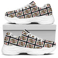 King Of Hearts Pattern Print White Chunky Shoes