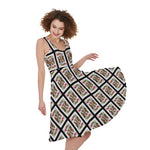 King Of Hearts Playing Card Pattern Print Women's Sleeveless Dress
