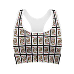 King Of Hearts Playing Card Pattern Print Women's Sports Bra