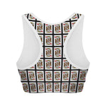 King Of Hearts Playing Card Pattern Print Women's Sports Bra