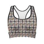 King Of Hearts Playing Card Pattern Print Women's Sports Bra