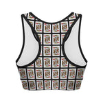 King Of Hearts Playing Card Pattern Print Women's Sports Bra