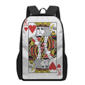 King Of Hearts Playing Card Print 17 Inch Backpack