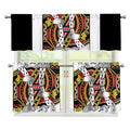 King Of Hearts Playing Card Print 3 Piece Kitchen Curtains