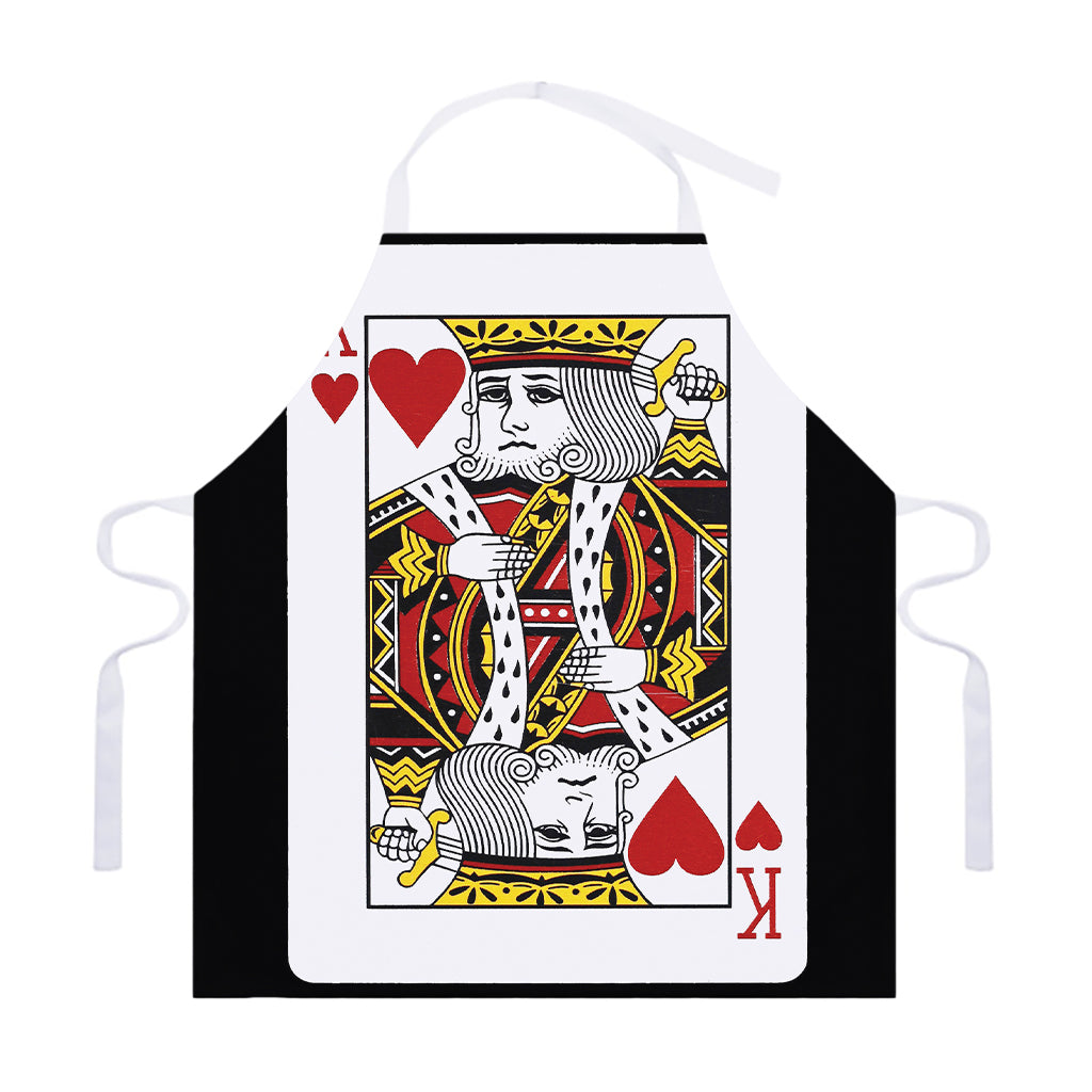 King Of Hearts Playing Card Print Adjustable Apron