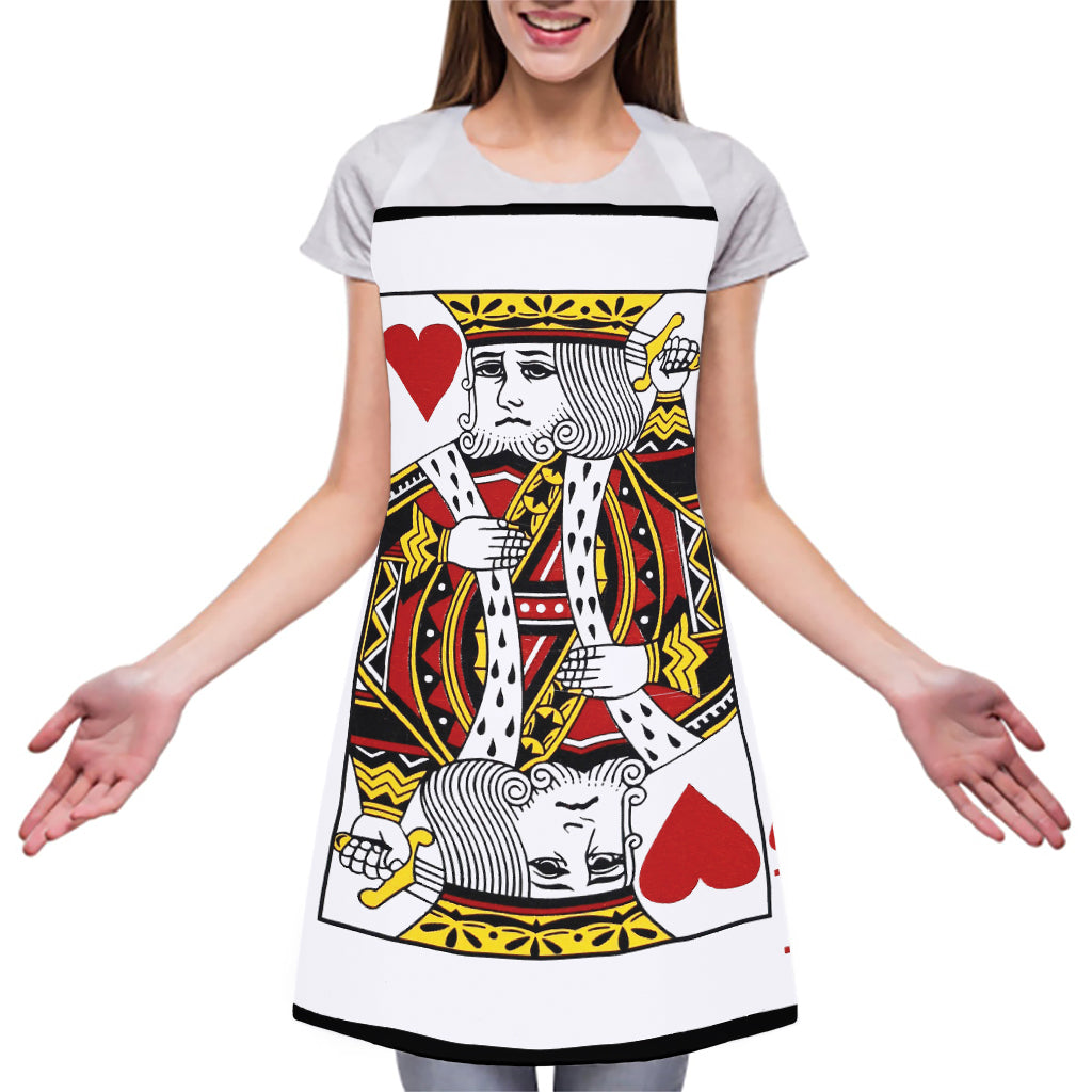 King Of Hearts Playing Card Print Adjustable Apron
