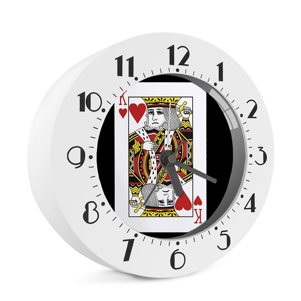 King Of Hearts Playing Card Print Alarm Clock