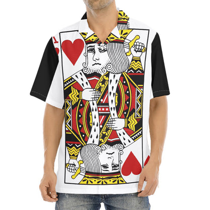 King Of Hearts Playing Card Print Aloha Shirt