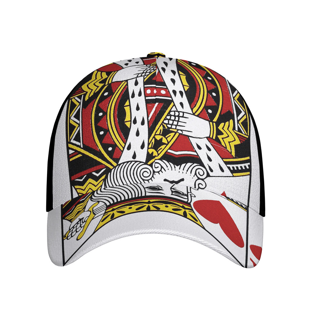 King Of Hearts Playing Card Print Baseball Cap