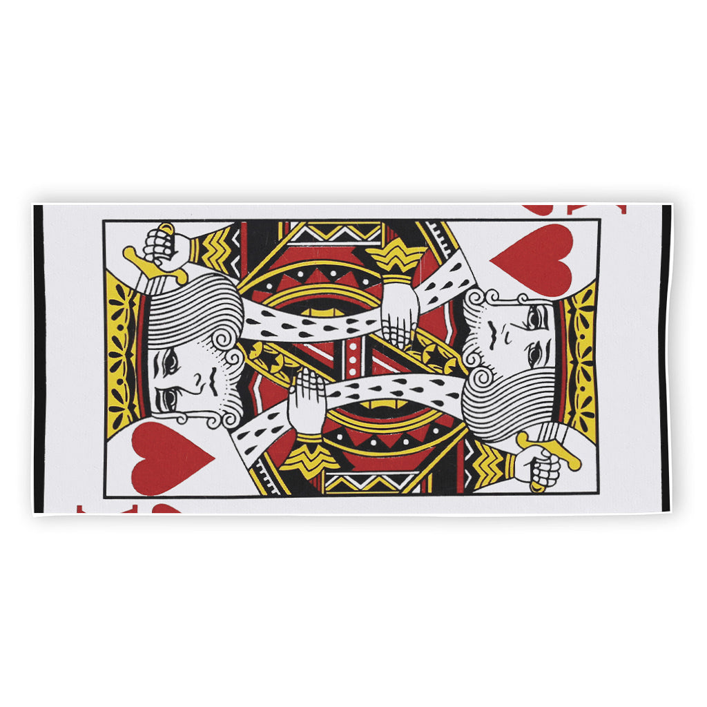 King Of Hearts Playing Card Print Beach Towel