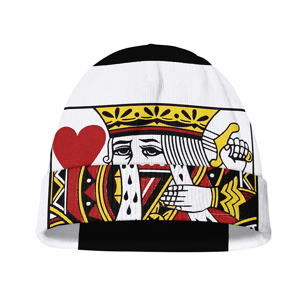 King Of Hearts Playing Card Print Beanie