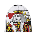 King Of Hearts Playing Card Print Beanie