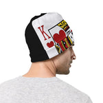 King Of Hearts Playing Card Print Beanie